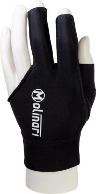 Molinari black billiards glove for the right handed player